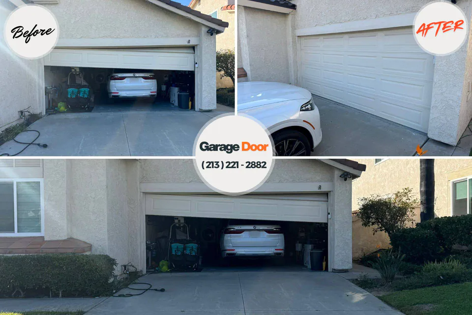 Before and after: garage door repair Oxford, MS